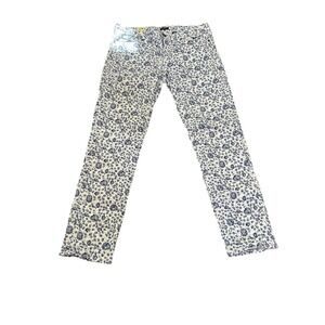 J. Crew Size 29 Toothpick Blue Floral Print Skinny Pants